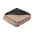 Warme Haustier Fleece Decke wasserdichte Welpen Hund Katze Schlafmatte Kaffeebraun - S (50x35cm) / Beige