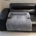 Graue Kord Haustier Sofa Matte kuschelig warmes Hunde Bett Möbel Schutz für Katzen - M 80x60cm / Grau