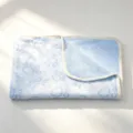 Blaue Flanell Haustierdecke mit Pfotenabdruck, weiche gepraegte Hund Katze Schlafmatte. - XS: 60x40cm / Blau