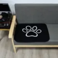 Waschbare Haustier Urinmatte in Schwarz mit weißem Pfotenabdruck, weiche Hundematte Zuhause. - 60*45CM (150g) / Schwarz