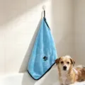 Asciugamano per animali in pile corallo blu coperta assorbente ad asciugatura rapida per cani gatti - Blu