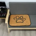 Coral fleece pet urine pad washable waterproof dog mat with cute paw print design for home - Coffee