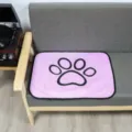 Washable coral fleece pet pee mat, breathable and reusable dog urine pad with paw print. - Purple