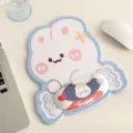 Cute rabbit mouse pad with ergonomic wrist rest, non-slip base, perfect for office and home. - Milk Candy Rabbit Mouse Pad