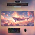 Grande Tappetino Mouse Gaming Extra Lungo Scrivania Carino Balena Anime Estetica Pad Tavolo - Grande: Caduta di Balena
