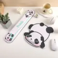 Cute panda ergonomic mouse pad and keyboard wrist rest set with memory foam support office desk - Panda Mouse Pad And Keyboard Wrist Rest Set