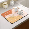 Kitchen absorbent draining mat, soft diatom mud dish drying pad for countertop placement. - Good Luck Yellow