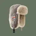 Warme Winter-Trapper-Mütze mit dickem Plüsch, stylische winddichte graue Fliegermütze. - Einheitsgröße (56-58cm) / Grau