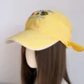 Gelbe bestickte Bandana Baseballcap, stylische Streetwear Sonnenschutz Mütze mit Band. - Flamme Gelb