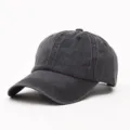 Gewaschene dunkelgraue Baseballkappe im Retrostil, lässige Waschung für Damen und Herren. - Verstellbar (56-60cm) / Grau
