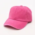 Rosa vintage gewaschene Baseballcap für Damen und Herren, Freizeit Sonnenhut Frühling. - Verstellbar (56-60cm) / Fuchsia