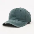 Vintage gewaschene Baumwoll-Baseballkappe für Damen und Herren, lässiger Used-Look. - Verstellbar (56-60cm) / Grün
