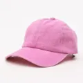 Pink washed denim baseball cap, vintage casual soft unstructured hat for men and women. - Adjustable (56-60cm) / Pink