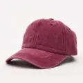 Vintage washed baseball cap for men and women, casual cotton dad hat with curved brim. - Adjustable (56-60cm) / Burgundy