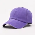 Purple washed denim baseball cap for men and women, vintage casual soft curved brim hat. - Adjustable (56-60cm) / Purple
