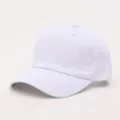 Classic solid white cotton baseball cap, casual adjustable dad hat for outdoor daily wear. - Adjustable (56-60cm) / White