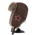 Winter warme Bombermütze für Damen und Herren, winddichte Ushanka Mütze mit Kunstpelz. - Einheitsgröße (56-60cm) / Kaffeebraun
