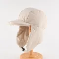Khakifarbene Winter Trapper Mütze winddichte warme Ohrenklappen Bombermütze Unisex - Einheitsgröße (56-58cm) / Beige