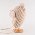 Women Winter Warm Knit Trapper Hat Plush Ear Flap Thick Pom Pom Beanie Hat Khaki New - One Size (56-58cm) / Khaki