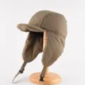 Cappello da cacciatore invernale cachi colbacco caldo e antivento con paraorecchie per sci - Taglia Unica (56-58cm) / Kaki