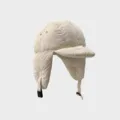 Winter warm padded trapper hat with earflaps and short brim for men and women stylish cold weather - M (56-58cm) / Beige