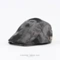 American retro tie-dye ivy cap men women casual beret spring autumn stylish duckbill hat - Adjustable / Black and Gray