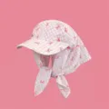 Französischer Damen Sonnenhut Baumwolle rosa Karo Schirmmütze mit niedlichen Schleifenbändern. - Verstellbar / Rosa Karo Mit Schleife