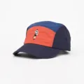 Farbblock Fünf-Panel-Cap mit Figurenbestickung, sommerliche Outdoor schnelltrocknende Kappe. - Verstellbar / Marineblau