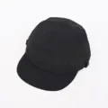 Cappello nero ad asciugatura rapida con tesa piatta protezione solare cappello sportivo - Nero