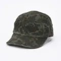Amerikanische Retro-Camouflage 5-Panel-Mütze, kurze Krempe Streetwear Kappe Outdoor Sport. - Verstellbar / Camouflage Dunkelgrün