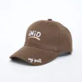 Braune koreanische Baseballkappe, breite Krempe, Oversize Sonnenhut fuer Damen und Herren. - Großer Kopfumfang (60-65cm) Verstellbar / Braun