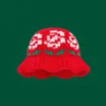 Roter gestrickter Anglerhut Winter warme Wollblume Mütze Retro Ethno Stil Damen Alltags - Einheitsgröße (56-58cm) / Rot