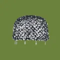 Vintage schwarze Pailletten Häkel Beanie Mütze, glitzernde Strick Mütze für Damen, Streetwear. - Einheitsgröße (55-59cm) / Schwarz