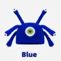 Handgemachte Häkelmütze mit Einem Auge und Tentakeln warme Strickmütze für den Winter. - Einheitsgröße (56-58cm) / Blau