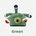 Handgefertigt Häkeln grüne Monster Oktopus Tentakel Beanie Mütze Winter warm Strickmütze - Einheitsgröße (56-58cm) / Grün