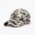 Amerikanischer Streetwear Camo Baseball Cap mit schwarzen Stickereien für Damen und Herren - Verstellbar / Camouflage Beige Grau
