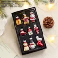 Ensemble d'ornements suspendus en verre de Noël, accessoires de décoration d'arbre. - Style D (Lot de 9)