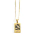 Stainless steel gold tarot card pendant necklace for women, stylish minimalist clavicle chain jewelry. - Knight of Cups / Gold
