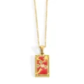 Collar De Carta De Tarot Acero Inoxidable Oro Los Amantes Colgante Joyeria Elegante - Los Enamorados / Dorado