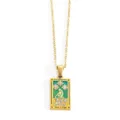 Collar con colgante de tarot dorado de acero inoxidable joyas de estrella vintage mujer - La Estrella / Dorado