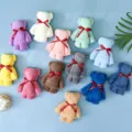 Coral fleece towel bear gift multi-color cute folding towel souvenir wedding party present - Mixed Color Bear (Without Packaging)