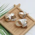 Coquillage naturel pendentif coquille galvanisé creux bricolage accessoire de bijoux. - Blanc Ajour