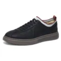 Men Casual Sneakers Black Retro Board Shoes Soft Sole Slip-On Fashion Comfortable Shoes - 37 / Black
