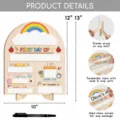 Cartello scolastico personalizzato in legno per il primo giorno con targhette intercambiabili. - 30*25cm / Set (con penna cancellabile nera)