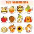 Wooden autumn decorations back to school party hanging ornaments set with size specs. - 12 Pieces Set