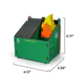 Organizzatore da scrivania in legno a forma di cassonetto con note adesive e porta penne. - Set Senza Foglietti Adesivi