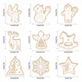 Natale ciondolo in legno tabella delle taglie set decorazioni sospese cave fiocco di neve - 27 Pezzi/Confezione