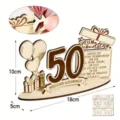 Supporto per regalo di soldi per 50° compleanno in legno decorazione tavola festa - Età 50