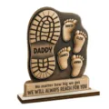 Targa impronta di piede in legno festa del papà nome personalizzato decorazione casa - Commemorativo Impronta Festa del Papà