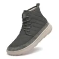 Men's winter quilted high-top warm cotton snow boots with thick sole and lace-up. - 38 / Gray Four Seasons Style